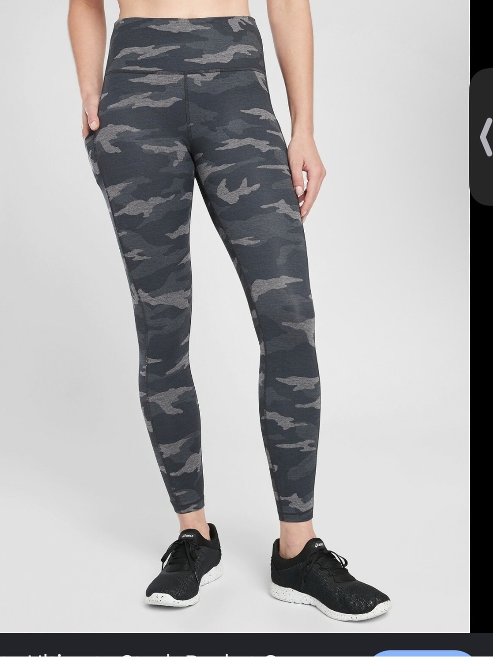 Athleta Ultimate Stash Pocket Camo 7/8 Leggings Gray Camo Size Small